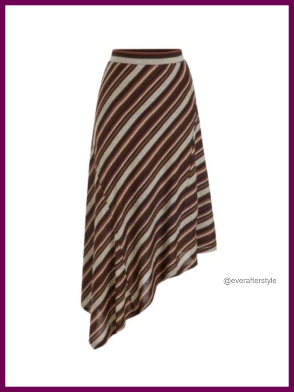 Striped Maxi Skirt Stretchy Flowy Midi Skirt Lightweight Polyester Blend